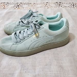 Puma Mint Blue Suede Sneakers US size 4